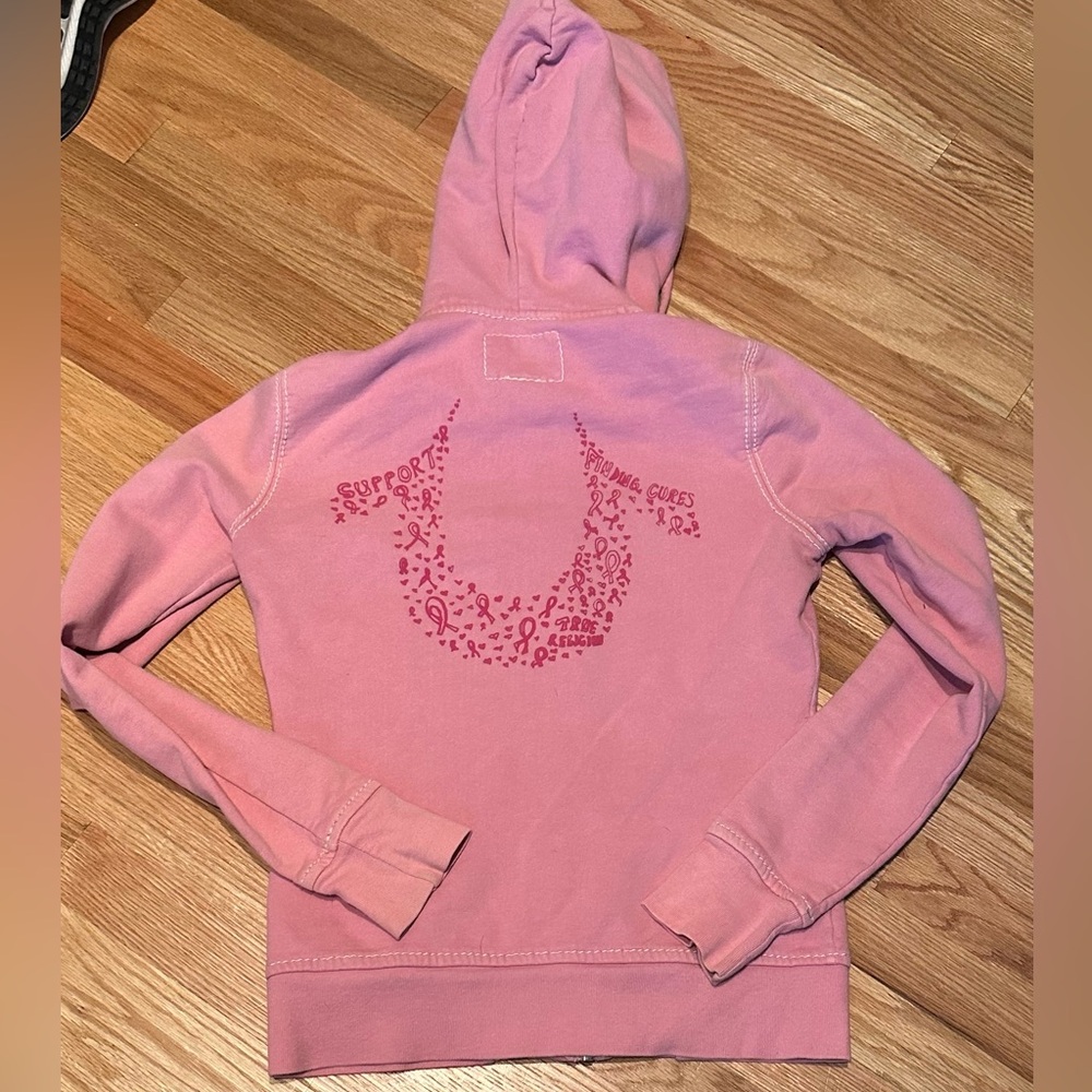 True religion breast cancer zip up hoodie